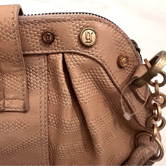 $600 Vintage GAILLIANO (w Hologram Tag) Tan Leather Bag w Gold Tags - Picture 9 of 16